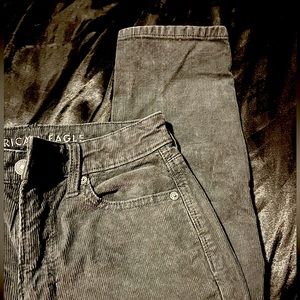 Dark Grey Corduroy Straight Leg Pants